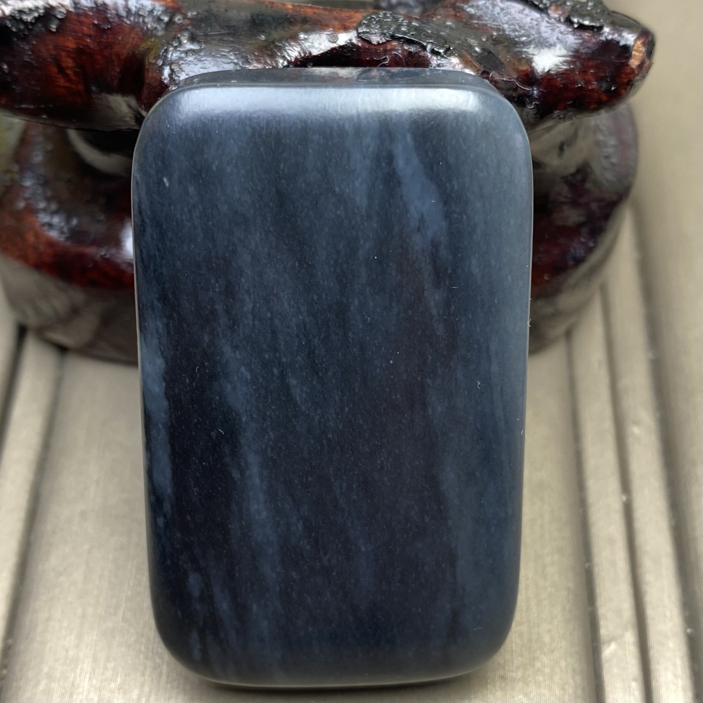 天然和田玉无事牌新疆青花牌子油润挂件一物一证