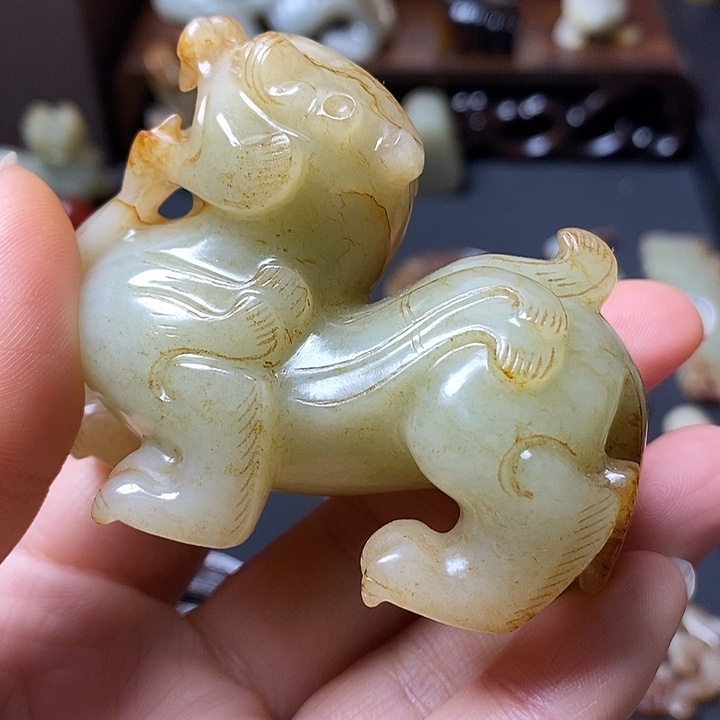 海***栖和田玉（糖玉）未镶嵌挂件