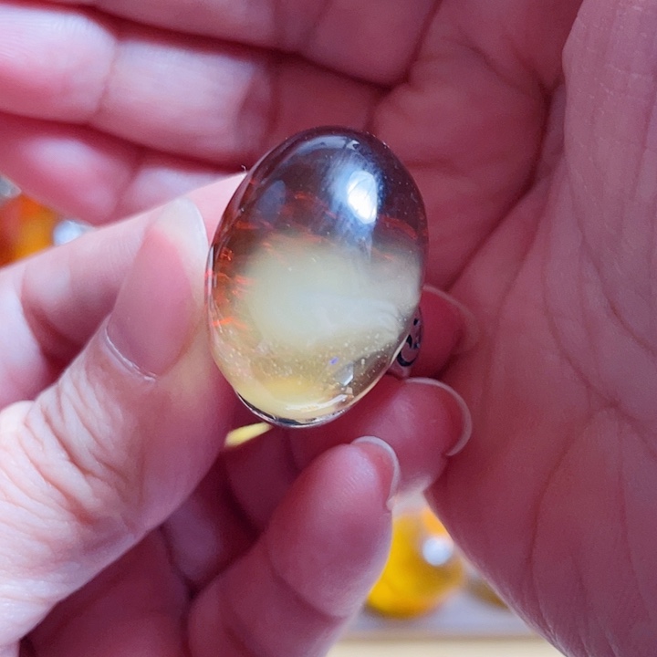 风****琥珀银S925镶嵌裸石戒指