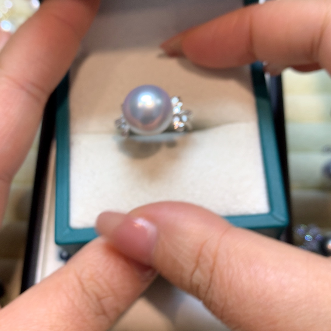 海水珍珠戒指银S925镶嵌