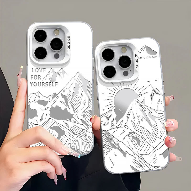 日照金山苹果16手机壳iphone15promax高级感14新款13女12小众简约