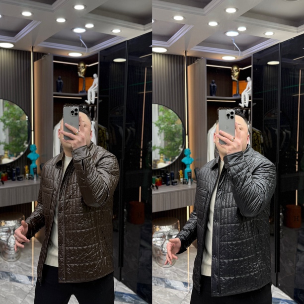 【三叔·顶奢】时尚高定男士雅痞条纹老钱风休闲羽绒服外套  8750-1