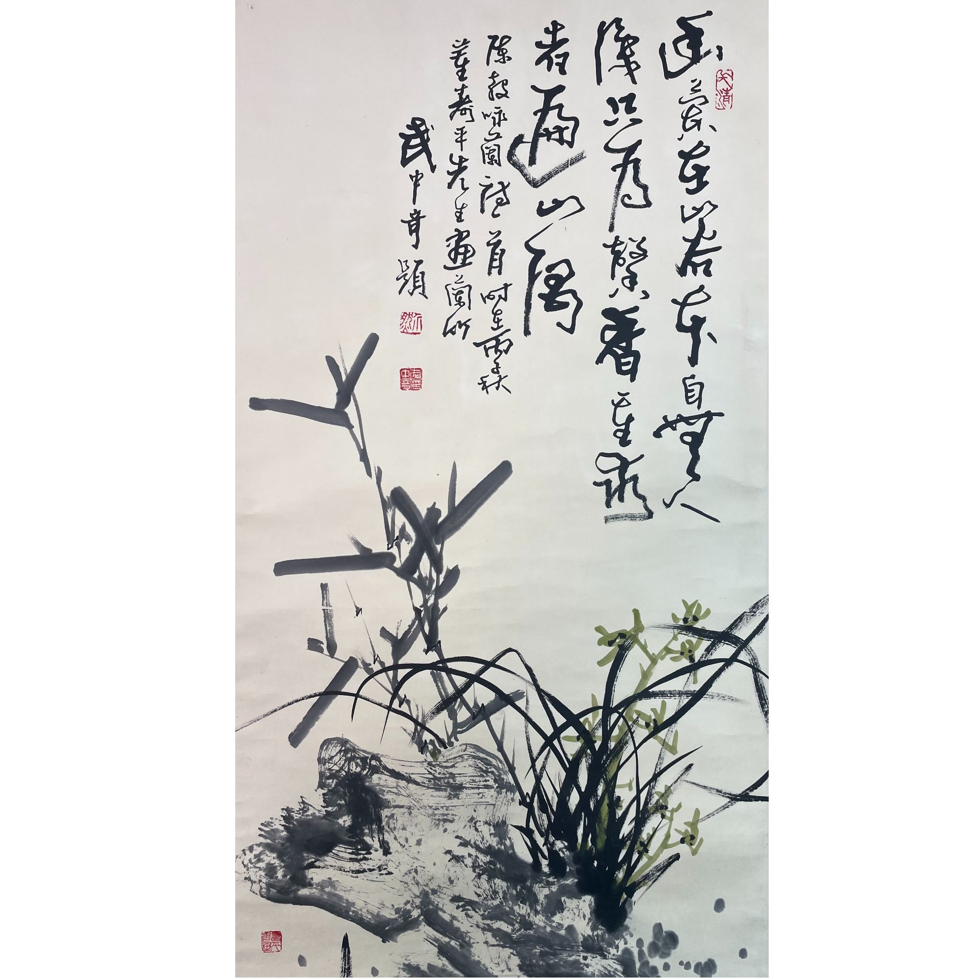 寿平武中奇 合作立轴96*52 约4.4平尺