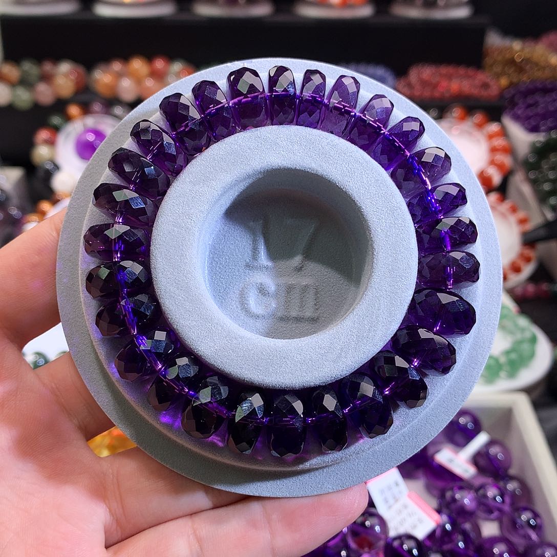 未镶嵌水晶手链乌拉圭帝王紫算盘珠