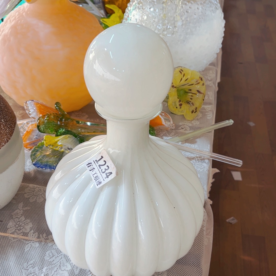 琉璃1234有手工痕迹 家悦美居花瓶摆件