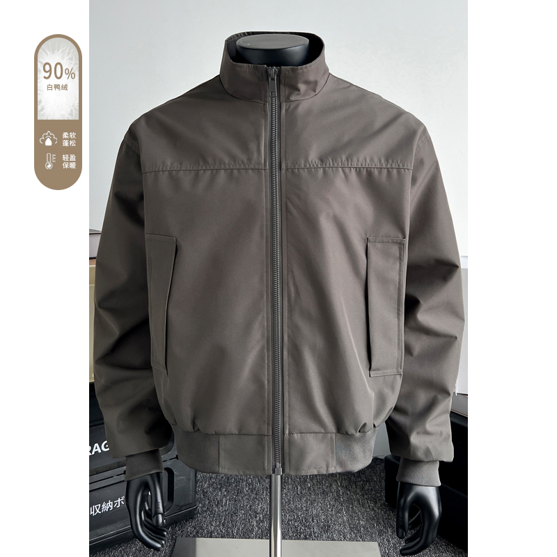 LIGGICC 90白鸭绒羽绒夹克男秋冬季三防立领高街保暖运动休闲外套