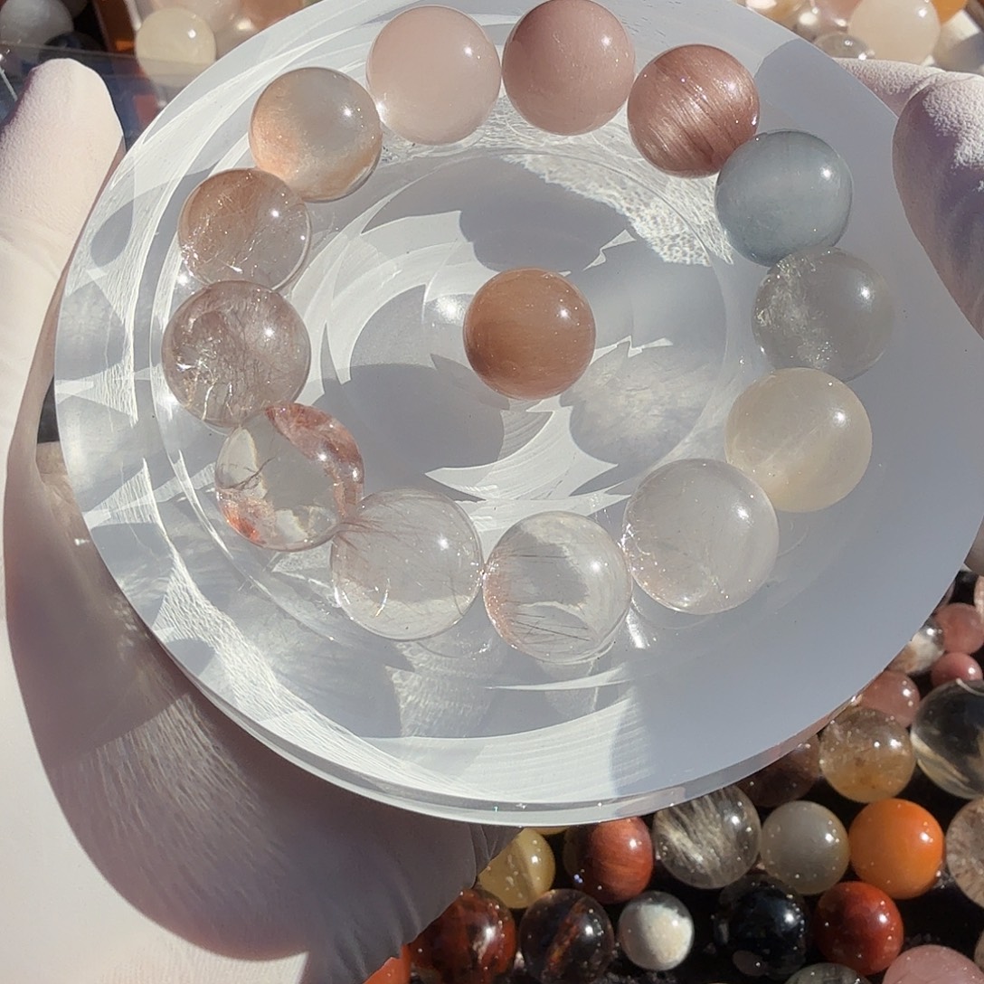 果***儿水晶珠宝半成品未镶嵌兔毛定制不退换14mm