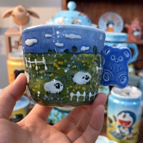 炉景德镇釉下手绘陶瓷 