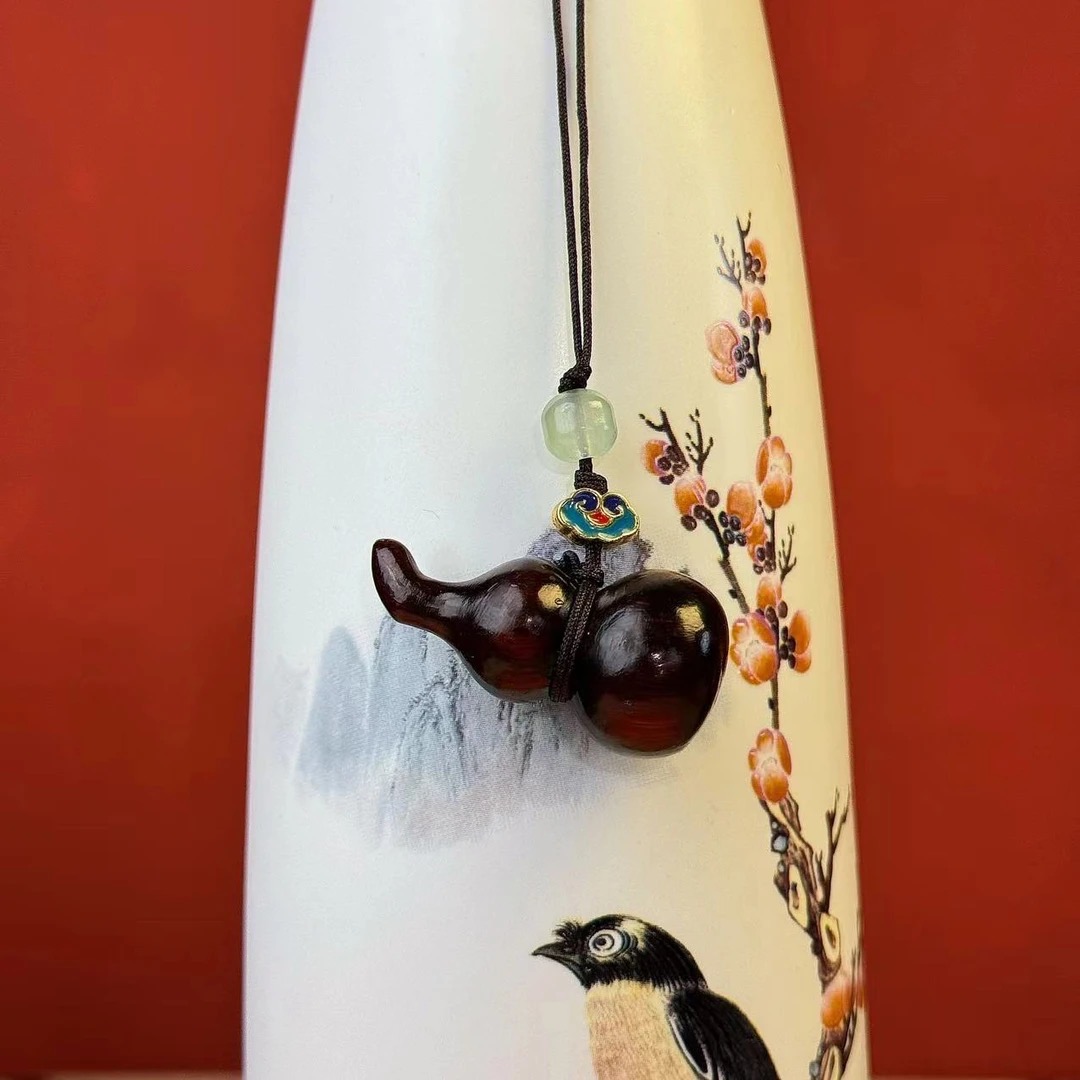 小葫芦钥匙扣檀木雕刻