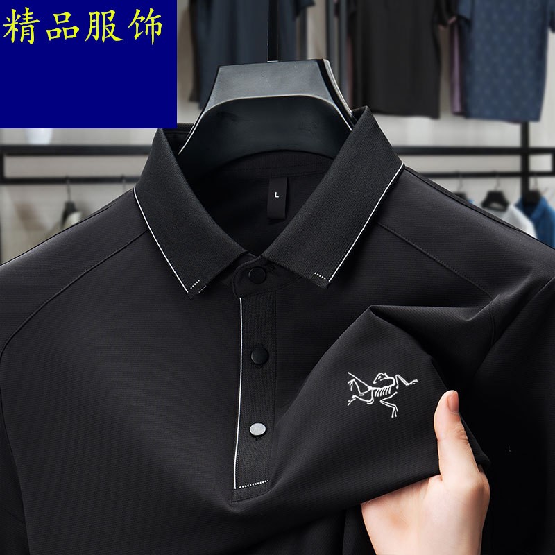 奥莱撤柜【1折】正品始祖刺绣鸟2025新款夏季冰丝弹力时尚POLO衫