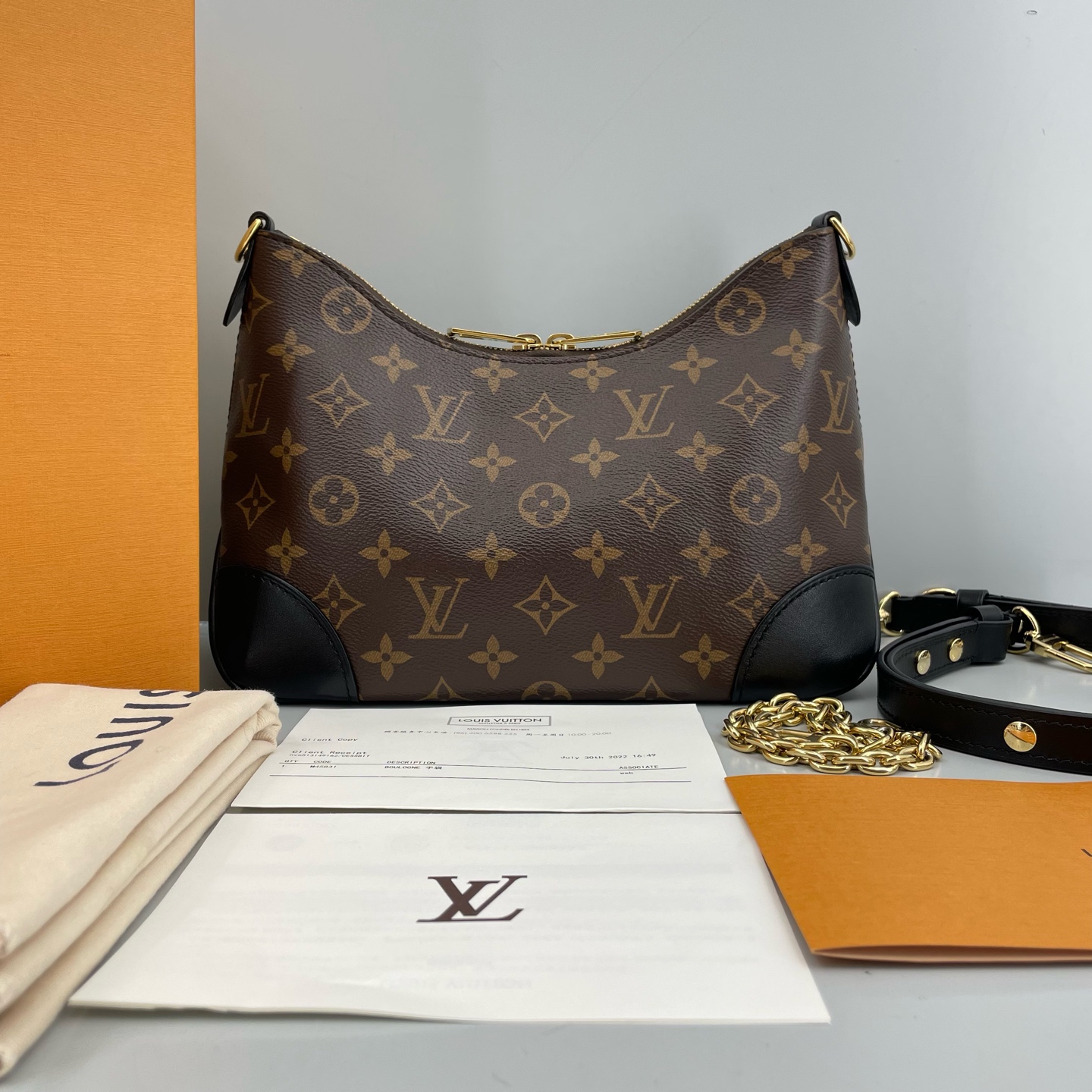 95新 LouisVuitton/路易威登 优选/老花黑牛角芯片22年票/27×18