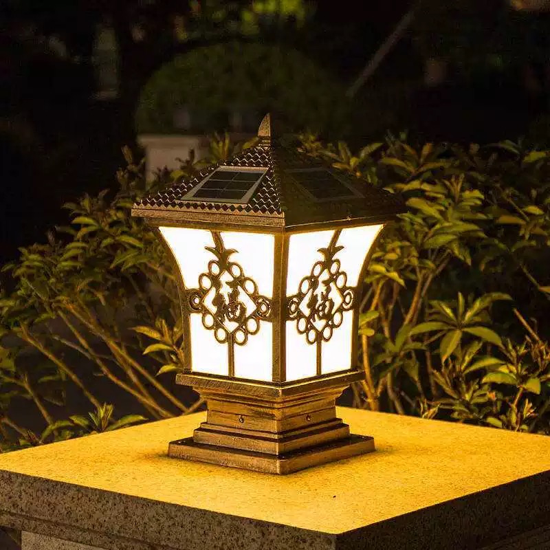 太阳能柱头灯围墙灯户外大门柱子灯家用防水室外花园别墅庭院灯具