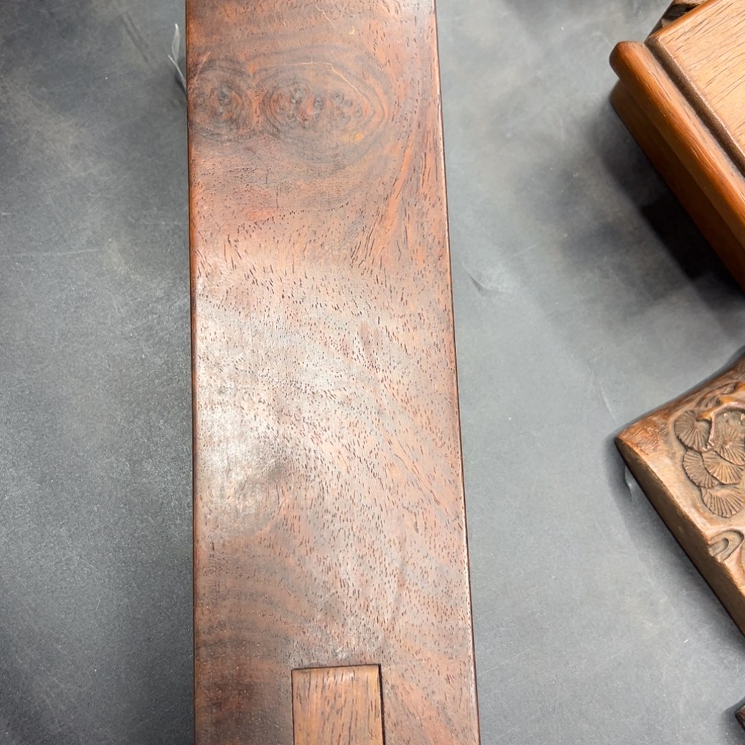 战***马花梨木机关盒花纹漂亮