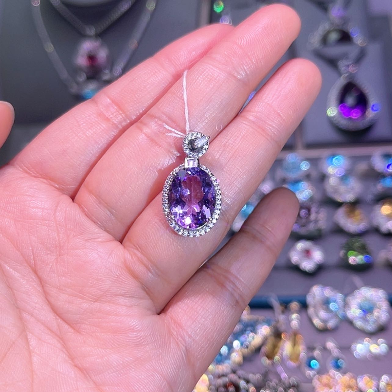 【闪购商品】紫晶吊坠(赠链)银S925镶嵌