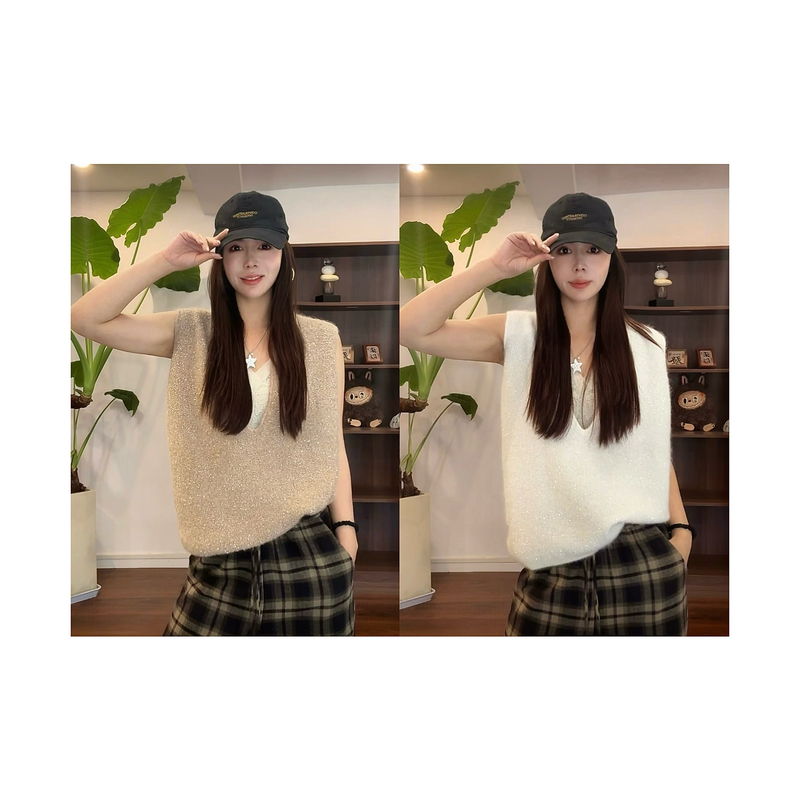 新款“亮闪闪”背心875#P03199新款智性通勤时髦亮片上衣