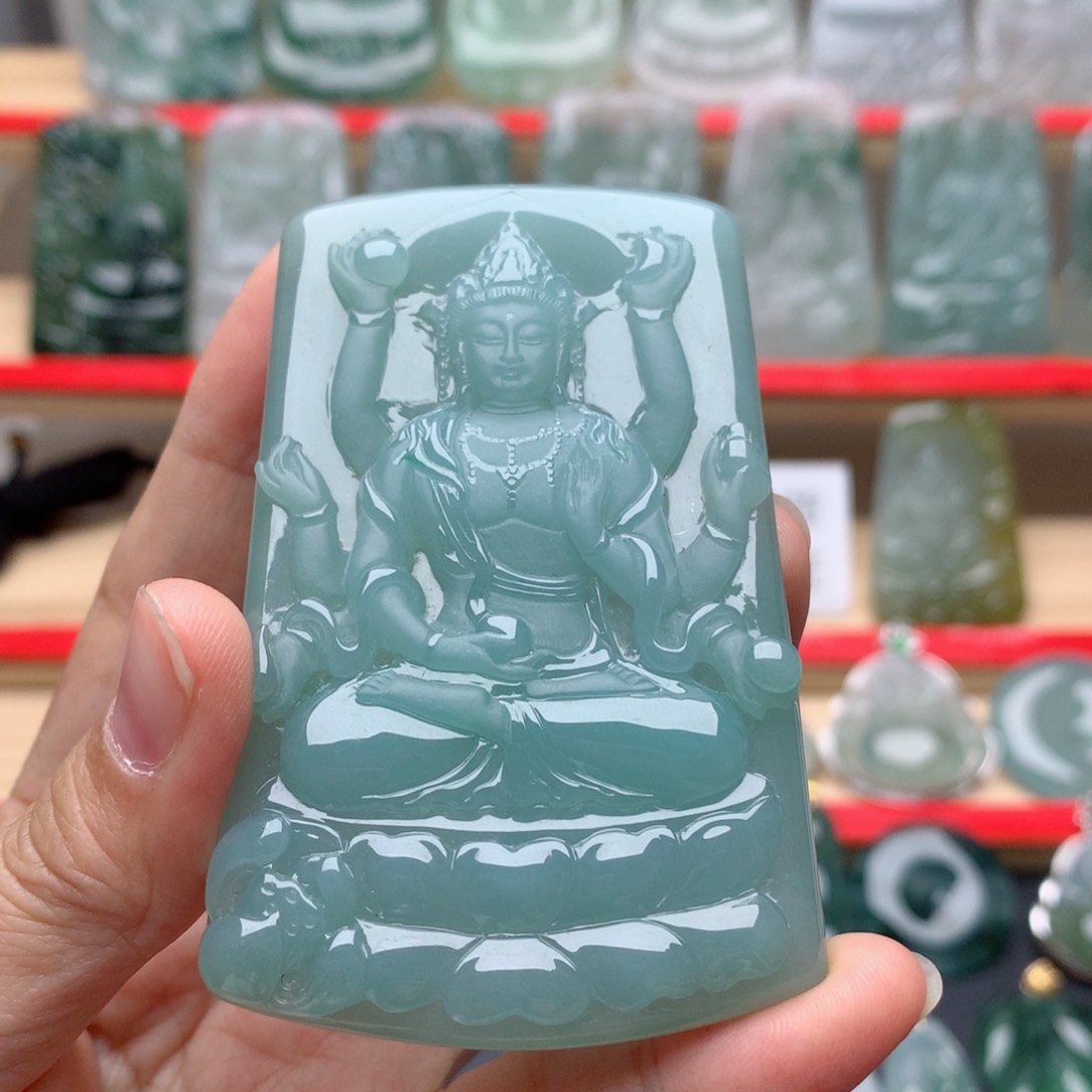 翡翠未镶嵌颈饰乐*千手