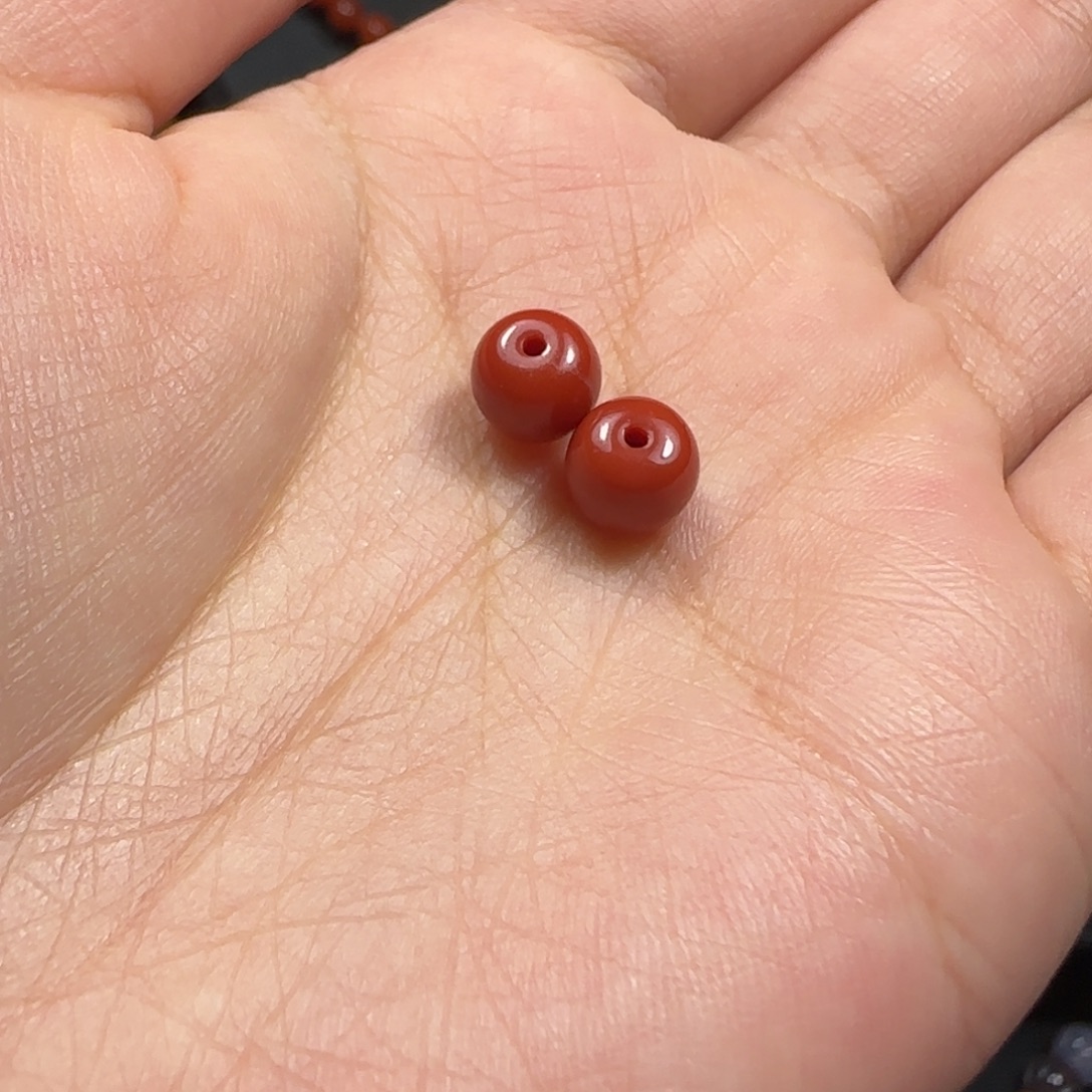 C***煌南红玛瑙未镶嵌单珠原矿锦红单珠7➕