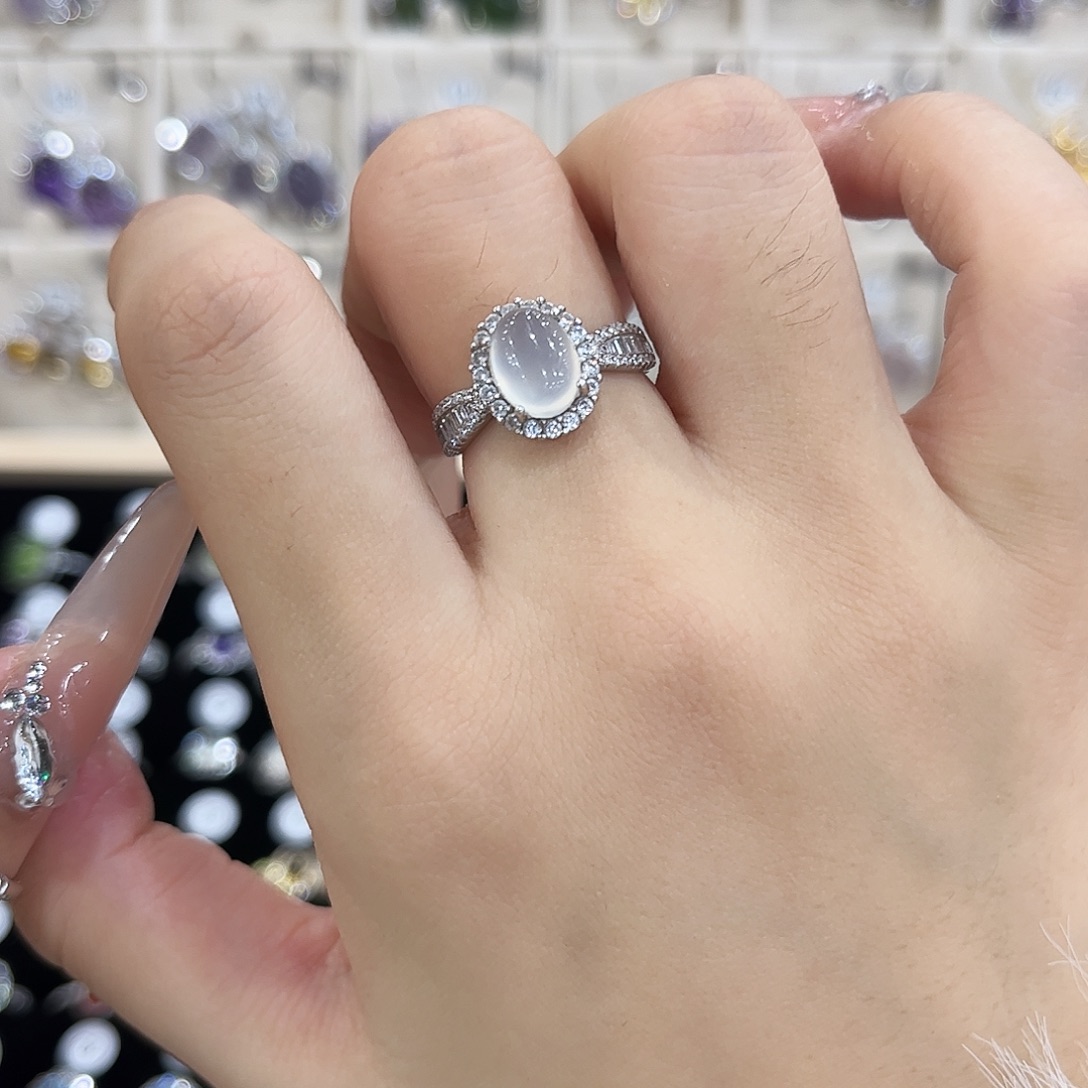 稳***福岫玉银S925镶嵌戒指