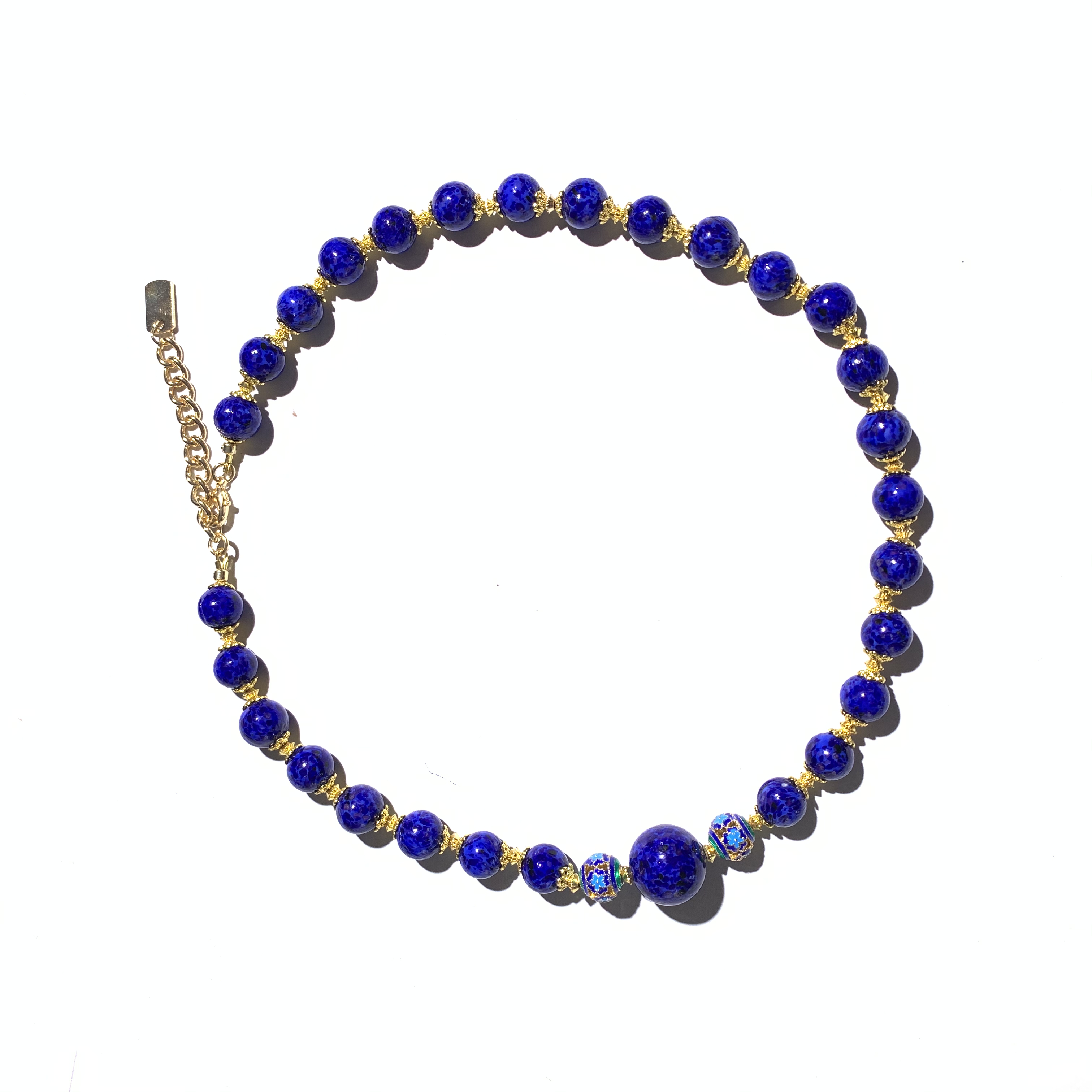 铜合金琉璃项链 铜合金琉璃项链  紫蛙皮项链FL1423