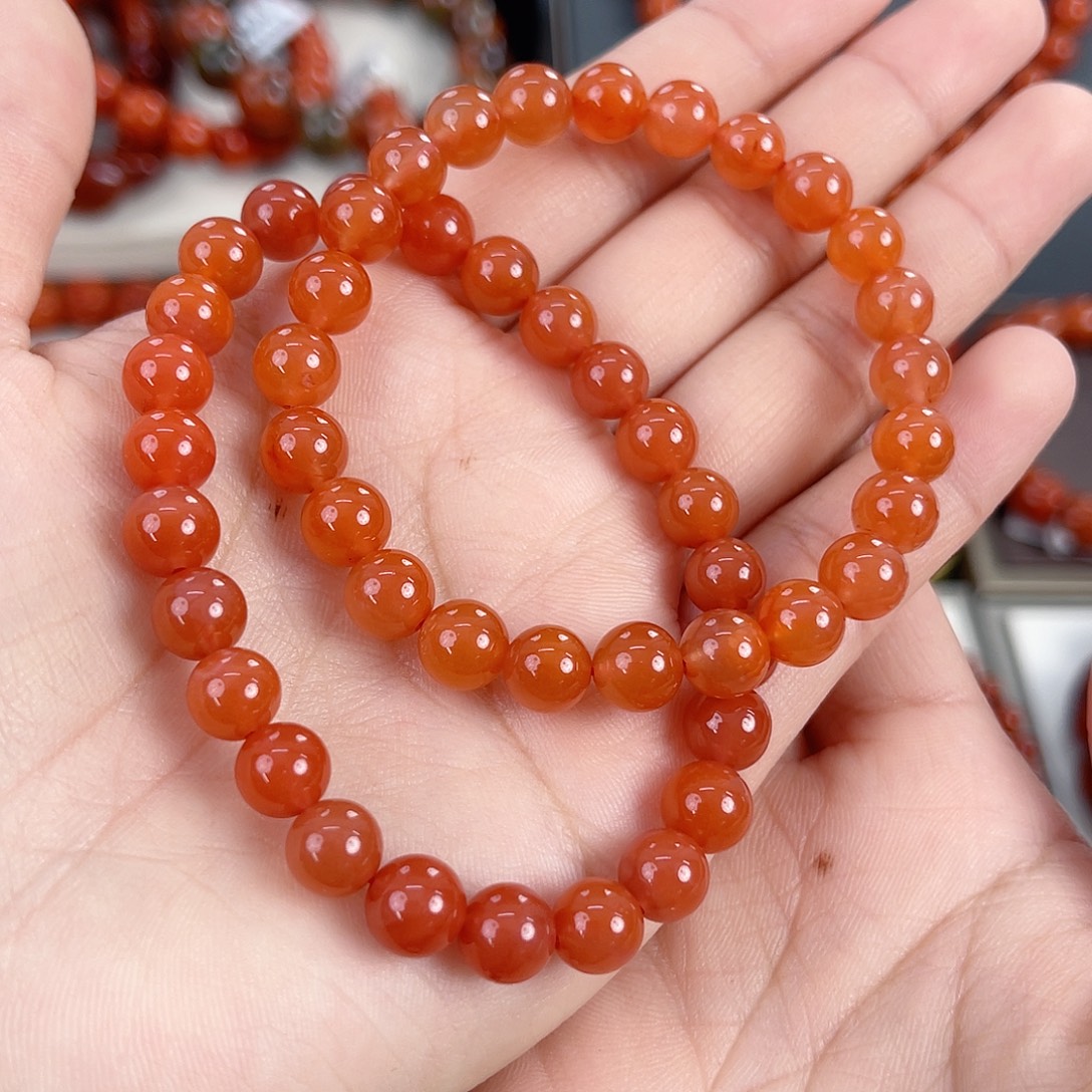 南红玛瑙未镶嵌保山柿子红单圈7（多样式发其一）