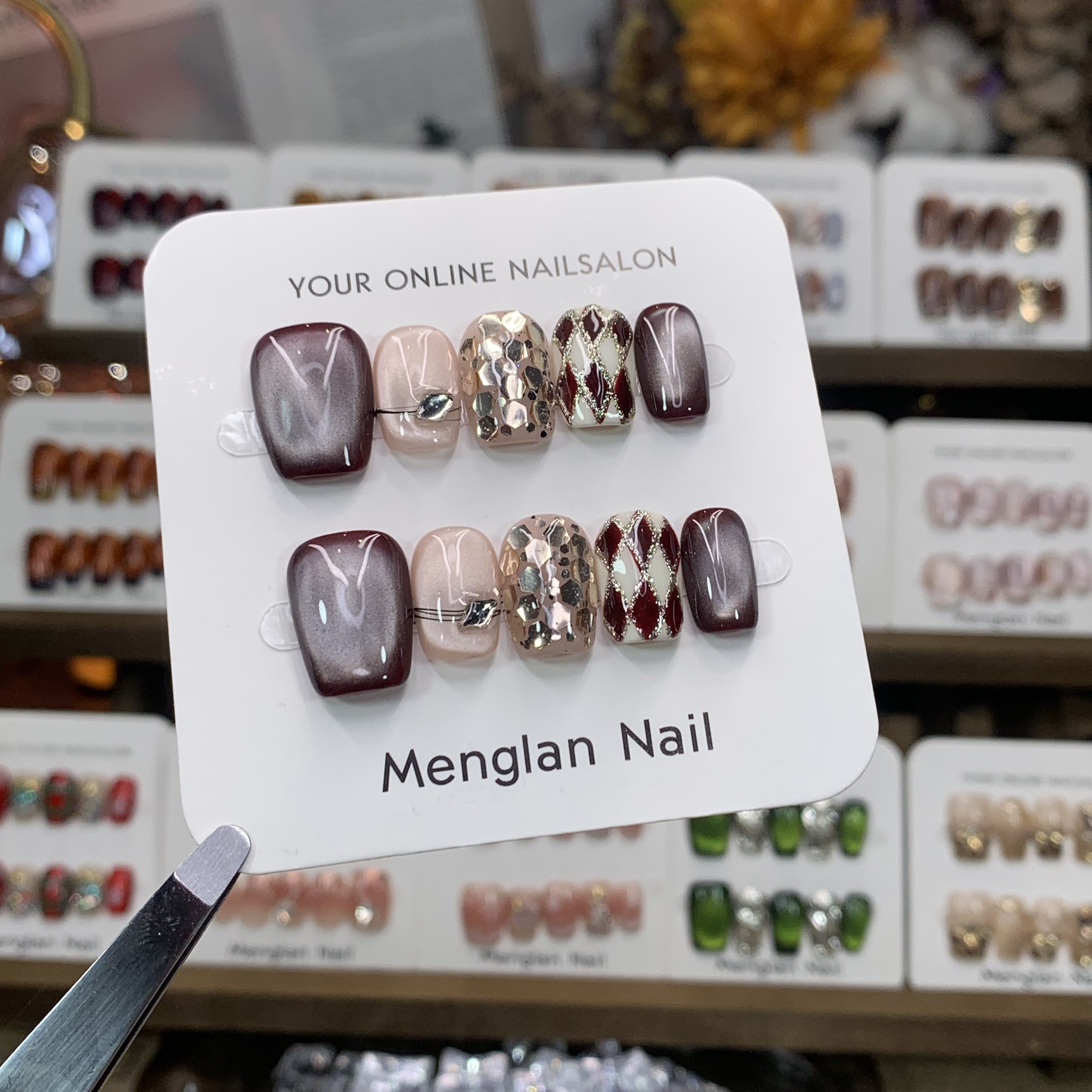 鹿角巷-指甲陛下纯手工穿戴甲带钻爆闪定制高级感可拆卸美甲