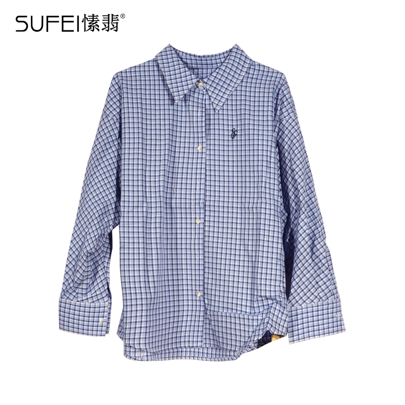 SUFEI/愫翡S51CS0051A 春季新款简约条纹格子衬衫 0051