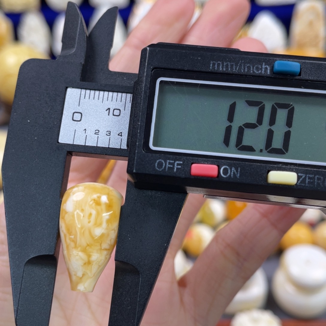 蜜蜡裸石未镶嵌琥珀蜜蜡三通配饰