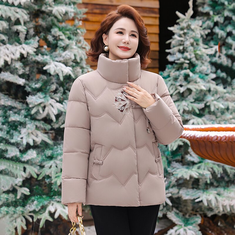 中老年女冬装装棉服时尚加厚短款重视棉服国风妈妈装保暖棉袄