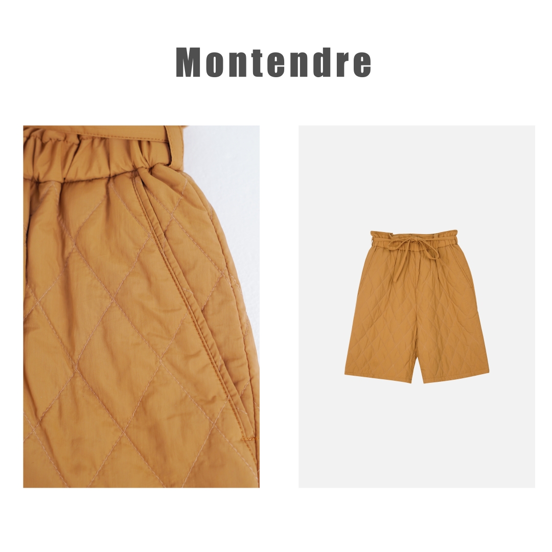 【Montendre】 秋冬新款 J 保暖松紧腰百搭舒适短裤休闲裤女