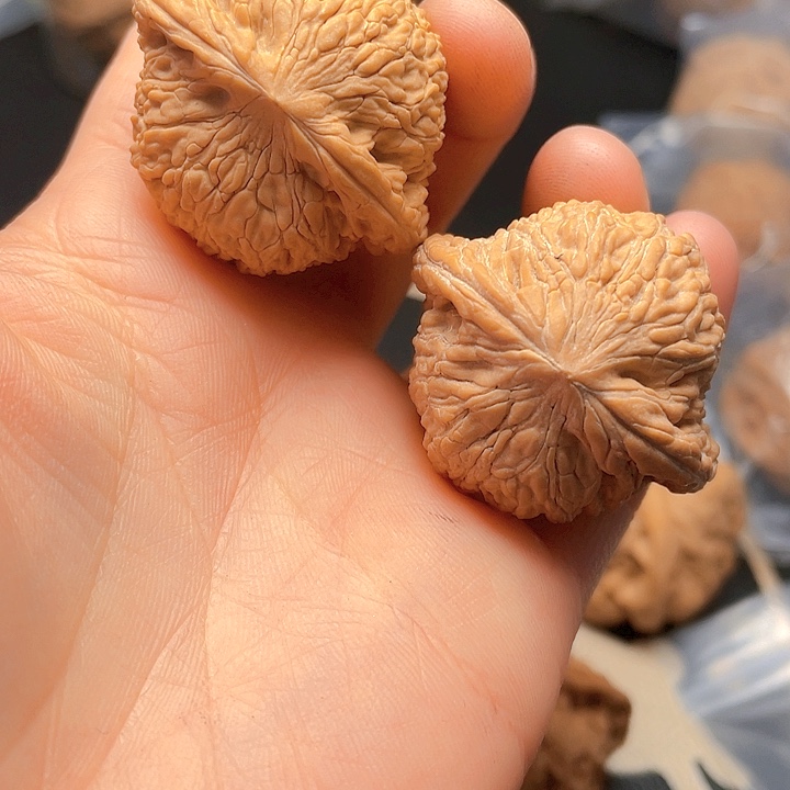 文玩核桃吊坠泥鳅背一对