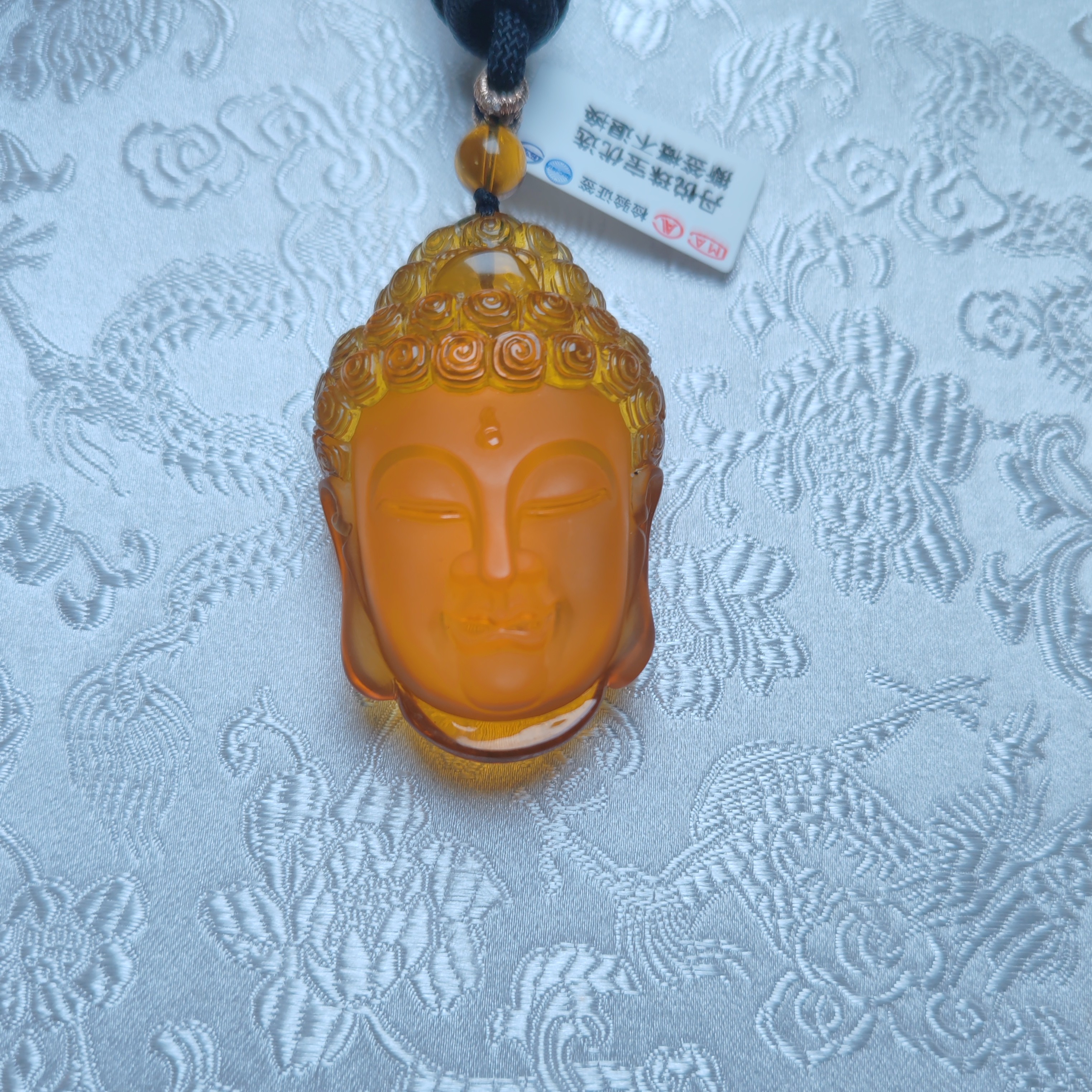 天然金茶珀阿弥陀佛