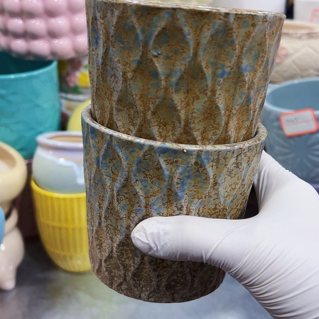 有孔外贸尾单陶瓷花盆凑单10米包邮