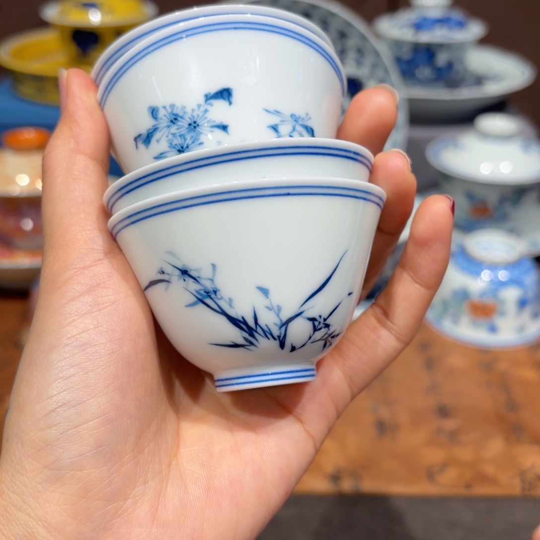 瓷片手工手绘陶瓷茶具