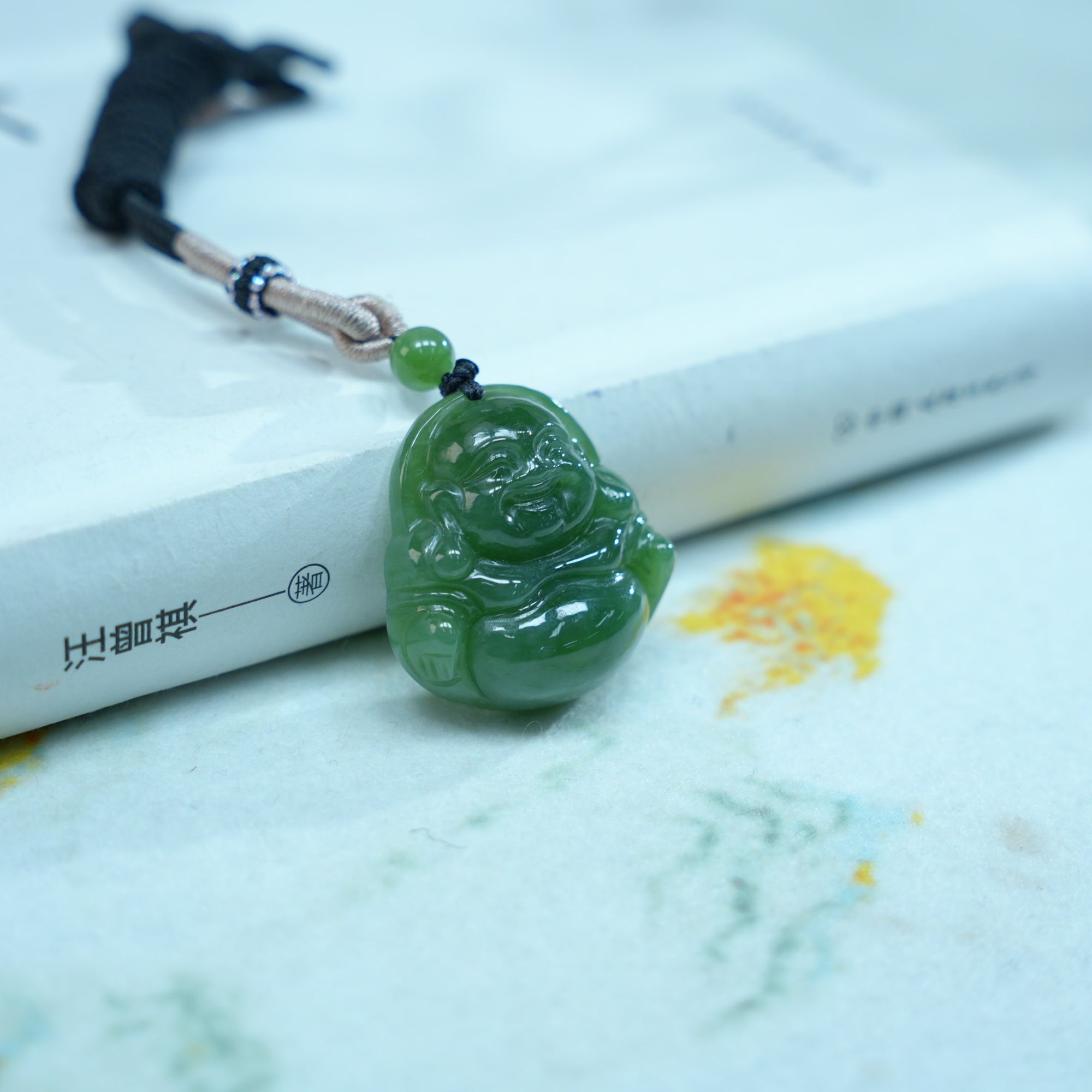 【睿泽&小池专属】和田玉碧玉佛公吊坠 30*29*9 KT0050089