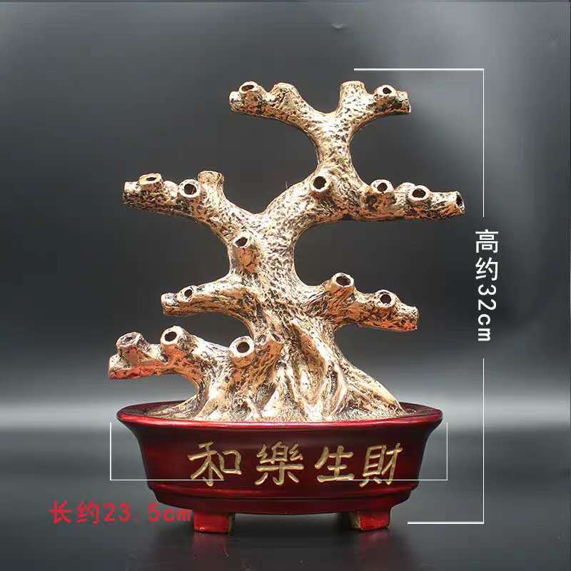 手工串珍珠发财树招财树摇钱树盘diy编织饰品摆件招财底座工艺品