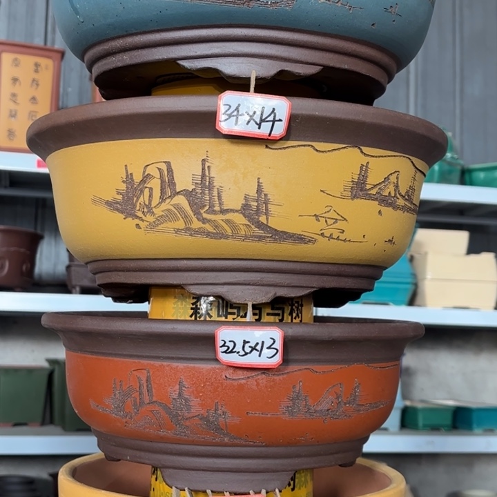 紫砂花盆         100-4。