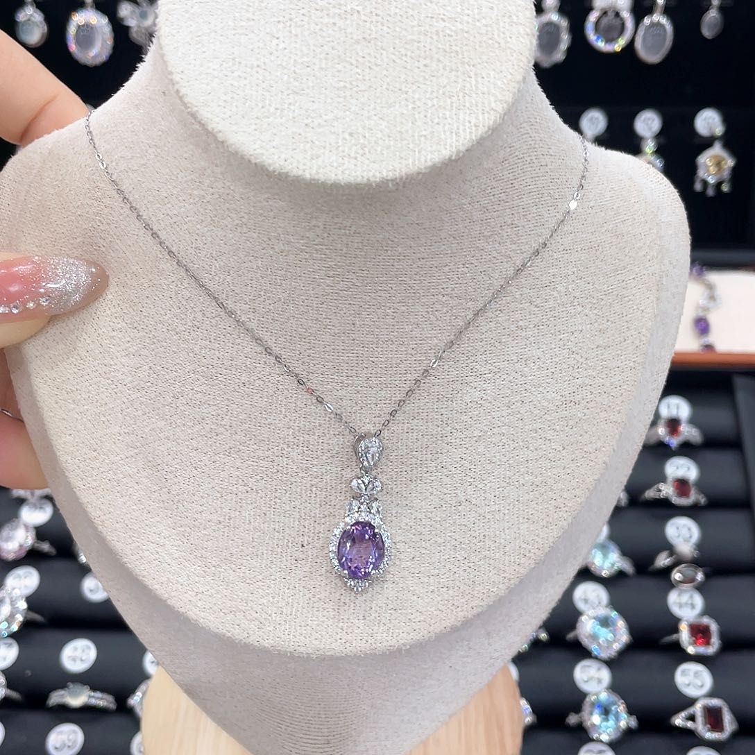 D***-紫晶戒指银S925镶嵌