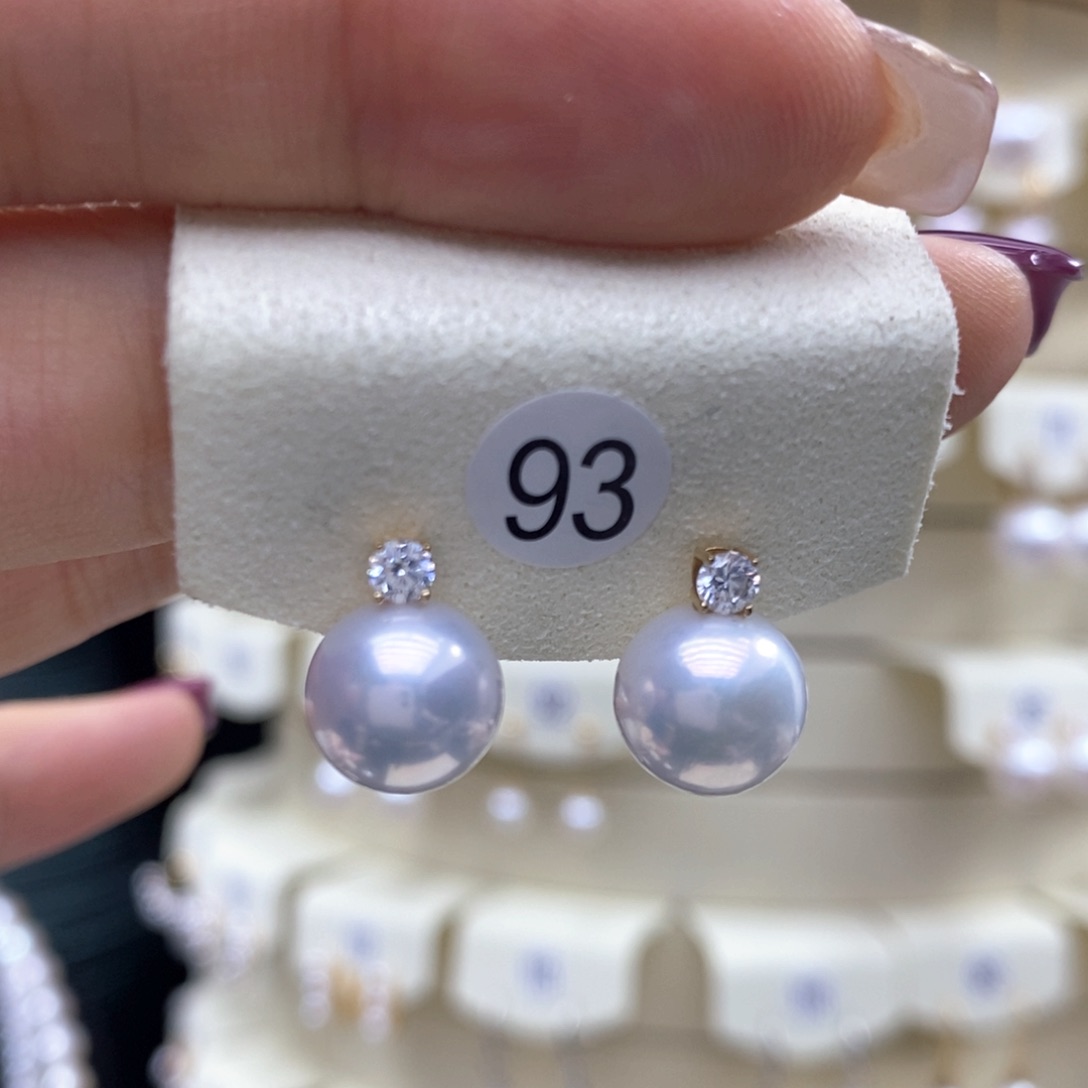 淡水珍珠耳饰18K金镶嵌菓