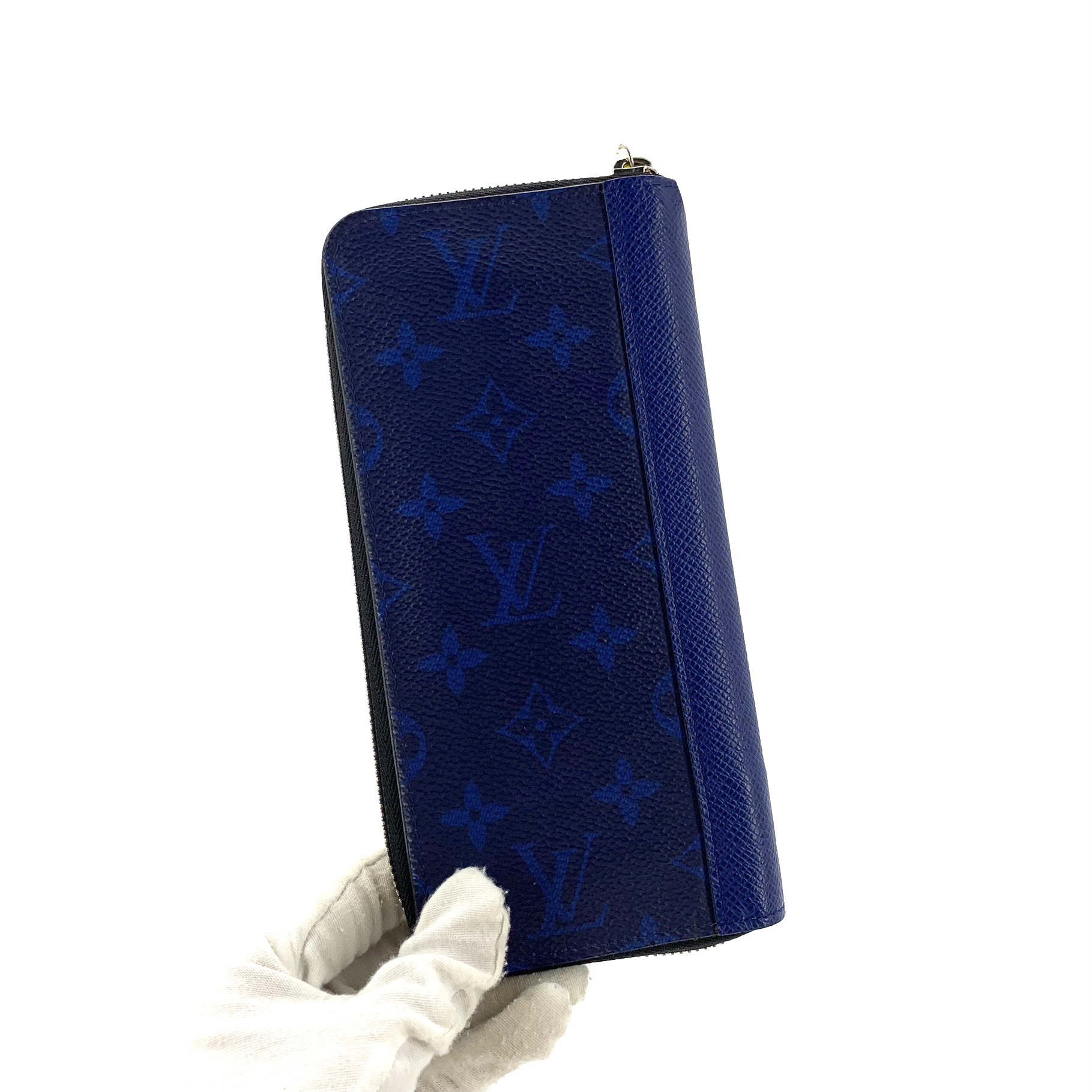99新 LouisVuitton/路易威登 电光蓝老花窄版拉链钱包  尺寸20/10