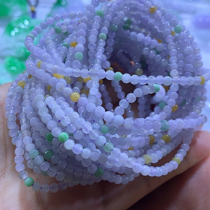 翡翠未镶嵌颈饰天然翡翠A货珠链多样性发货发其一