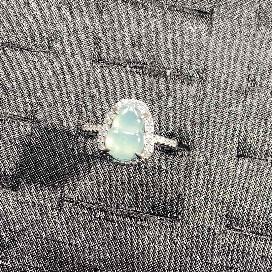 翡翠银S925镶嵌戒指