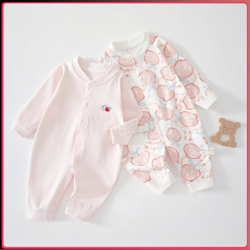 儿童潮牌服装婴儿连体衣服新生儿宝宝哈衣爬服春秋无时髦洋气童装