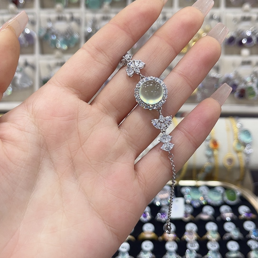 用****蛇纹石玉银S925镶嵌戒指