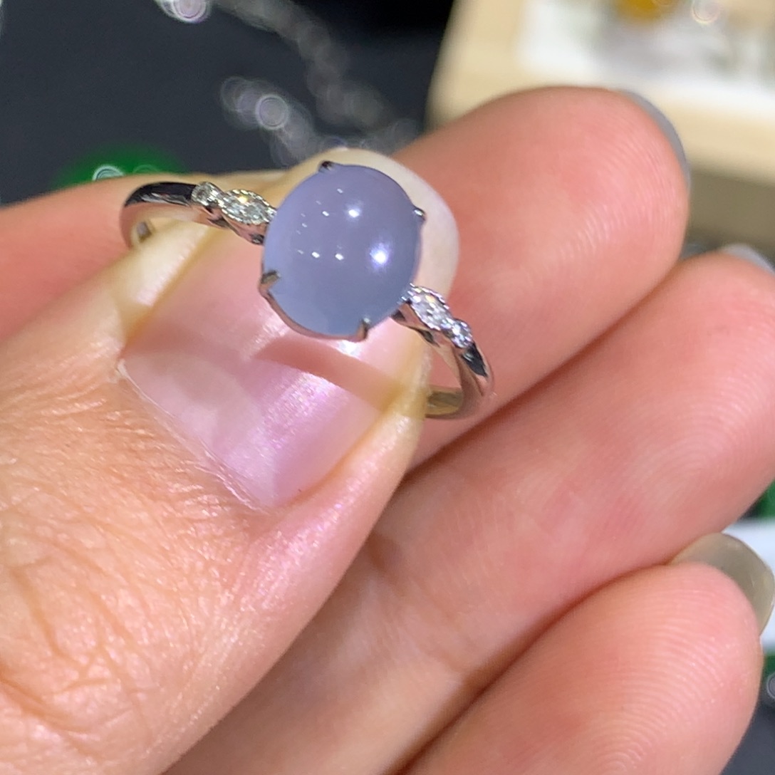 翡翠戒指18K金镶嵌8、