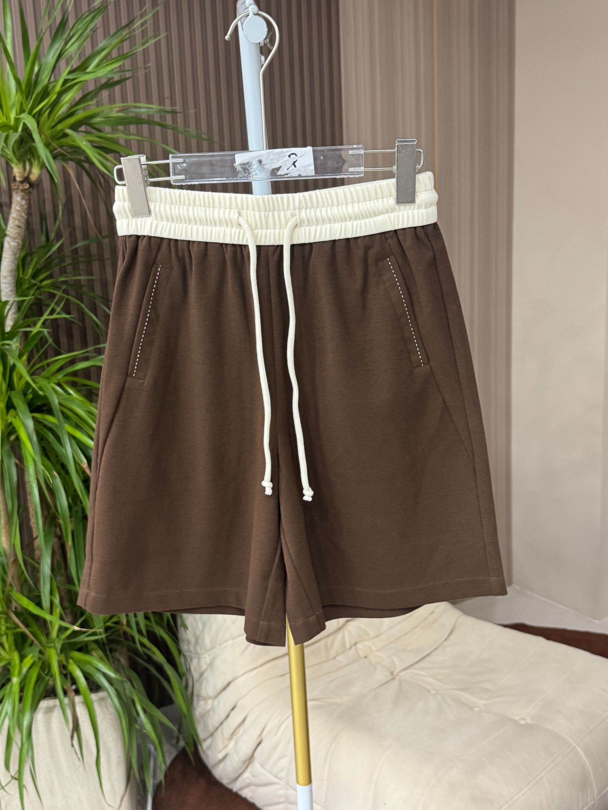 高弹力夏季薄款休闲风五分裤短裤百搭抽绳运动卫裤  N8ZY736