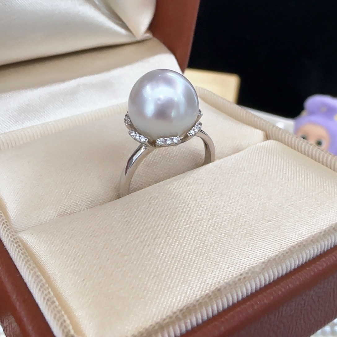 海水珍珠戒指银S925镶嵌