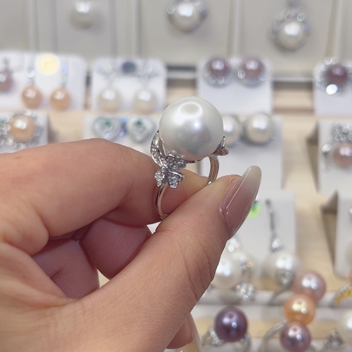 资***具戒指淡水珍珠银S925镶嵌