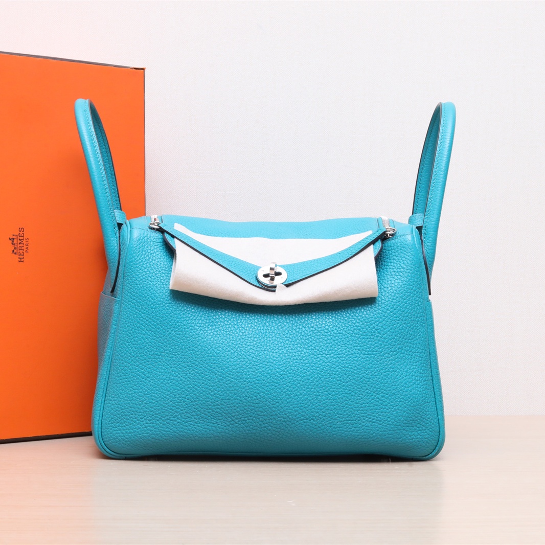 95新 Hermes/爱马仕 小花Jerry P205336230 单肩包30孔雀lan 银扣