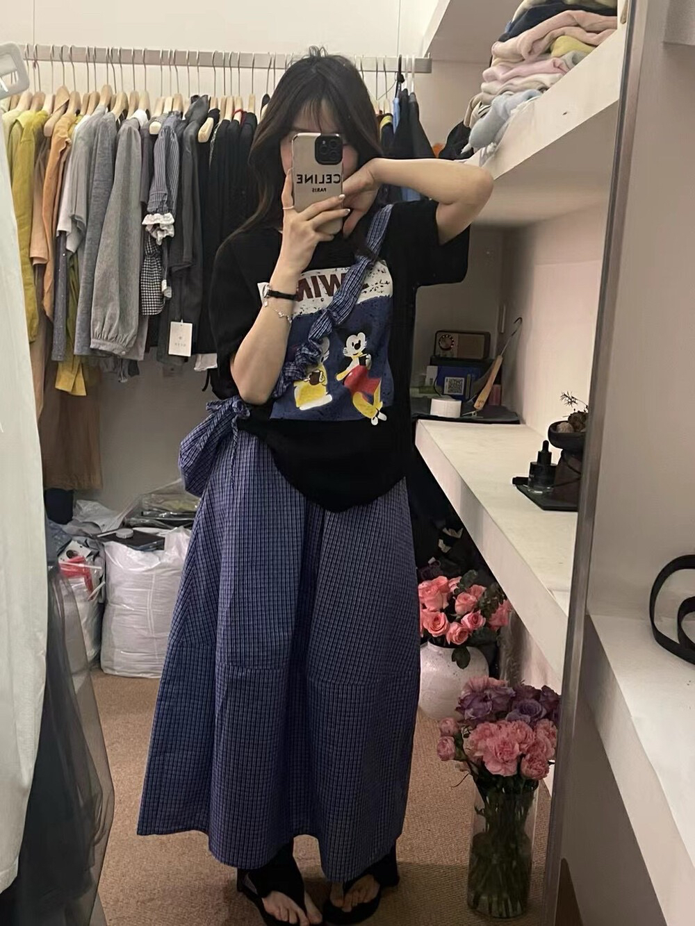 韩系三件套卡通动漫套头常规B类套装半身裙阔腿显瘦高腰