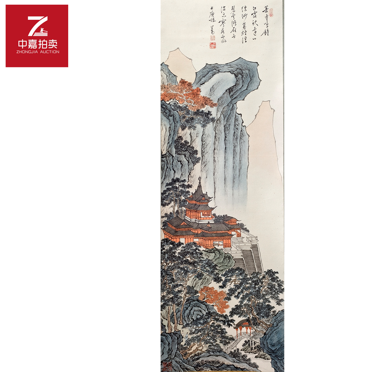 2-3-1 0009fr绘画立轴萧寺111x35
